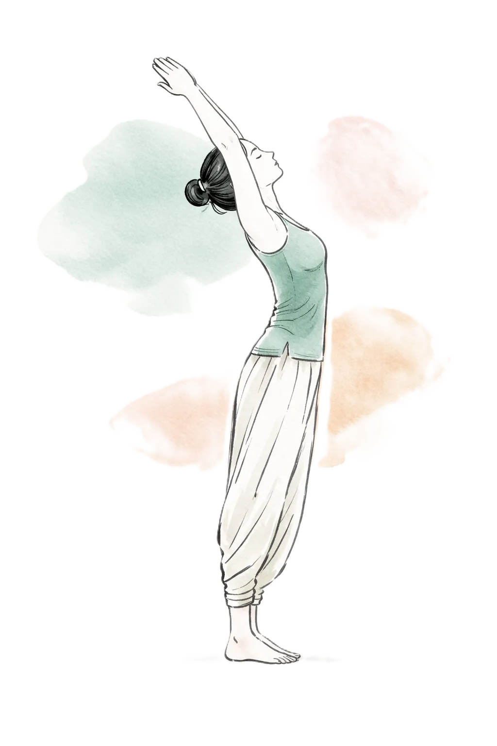 Step 2 of 12 — Hastottana Asana: raised arms pose
